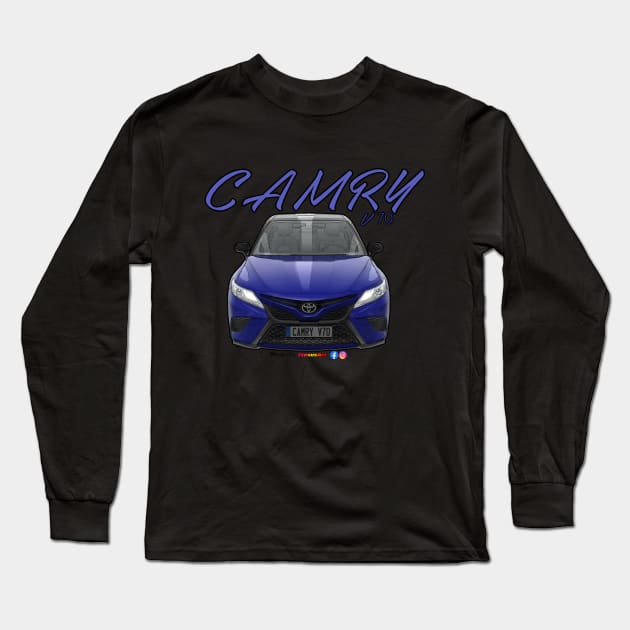 Toyota Camry V70 Blue Long Sleeve T-Shirt by PjesusArt